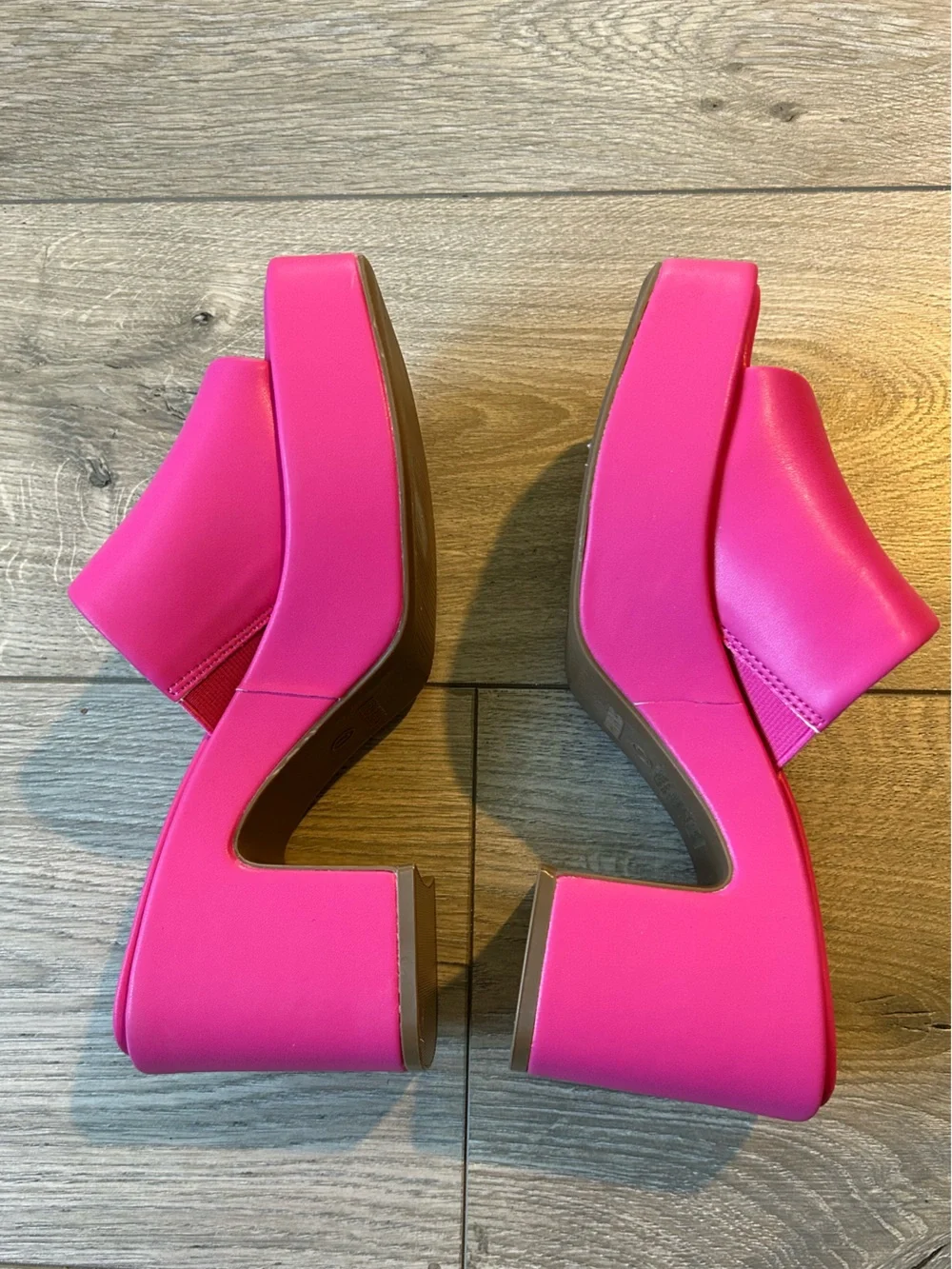 DREAM PAIRS Slip On Chunky Platform Slide Sandals Hot Pink Size 7